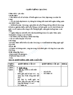 Giáo án Lịch sử 4 bài 16: Chiến thắng Chi Lăng