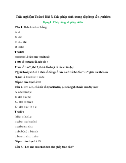 69 câu Trắc nghiệm Các phép tính trong tập hợp số tự nhiên (Chân trời sáng tạo) có đáp án 2024 – Toán 6