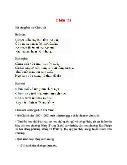 Chiều tối – nội dung, dàn ý phân tích, bố cục, tóm tắt
