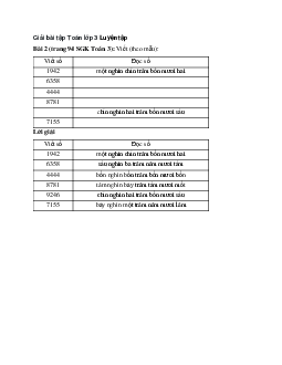 Viết (theo mẫu) Bài 2 trang 94 SGK Toán 3