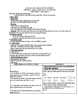 GIÁO ÁN HOÁ HỌC LỚP 12 CHƯƠNG 3