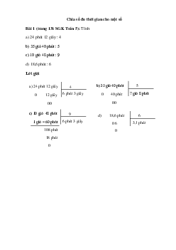Tính: 24 phút 12 giây : 4