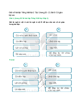 Vở bài tập Tiếng Việt lớp 2 Tập 1 trang 20, 21 Bài 9: Cô giáo lớp em – Kết nối tri thức