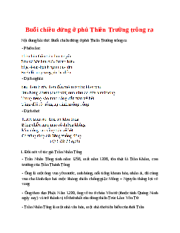 Buổi chiều đứng ở phủ Thiên Trường trông ra – nội dung, dàn ý phân tích, bố cục, tóm tắt