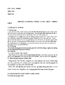 Giáo án ngữ văn lớp 10 Tiết 12, 13: Truyện An Dương Vương và Mị Chậu Trọng Thủy