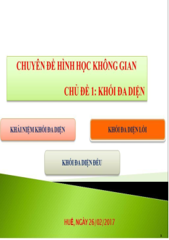 Lý thuyết về khối đa diện
