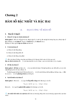 Lý thuyết, các dạng toán và bài tập về hàm số bậc nhất và bậc hai