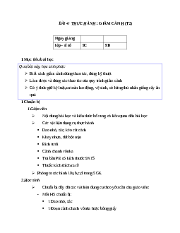 GIÁO ÁN CÔNG NGHỆ 9 BÀI 4: THỰC HÀNH: GIÂM CÀNH (T2) MỚI NHẤT