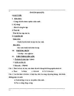 Giáo án Công Nghệ 7 Ôn tập học kì 2 (t5) mới nhất - CV5555