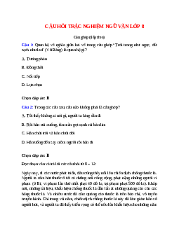 20 câu Trắc nghiệm Câu ghép (tiếp theo) có đáp án 2023 - Ngữ văn 8