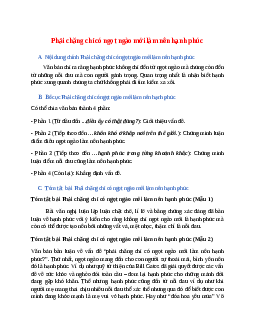Nội dung chính bài Phải chăng chỉ có ngọt ngào mới làm nên hạnh phúc hay, chính xác nhất