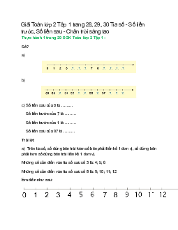 Giải SGK Toán lớp 2 Tập 1 trang 29, 30: Tia số - Số liền trước, Số liền sau | Chân trời sáng tạo