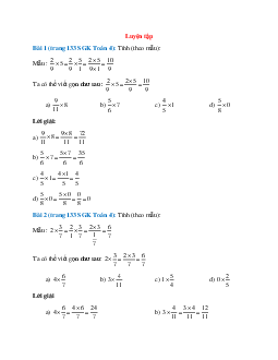 Toán lớp 4 trang 133 Luyện tập