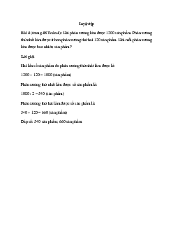 Hai phân xưởng làm được 1200 sản phẩm