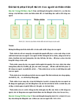 Giải SGK Địa lí 6 Bài 23 (Chân trời sáng tạo): Con người và thiên nhiên