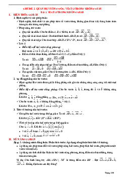 Tóm tắt lý thuyết và bài tập trắc nghiệm vecto trong không gian quan hệ vuông góc