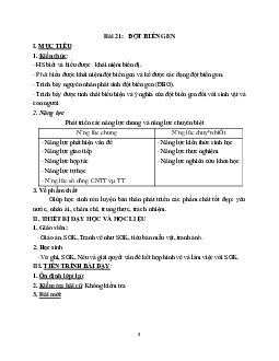 Giáo án Sinh học 9 Bài 21: Đột biến gen mới nhất - CV5555