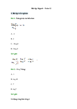 50 Bài tập Lôgarit (có đáp án)- Toán 12