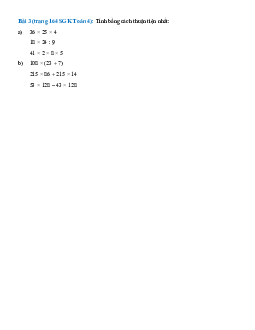 Tính bằng cách thuận tiện nhất: 36 × 25 × 4