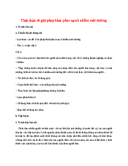 Soạn bài Thảo luận về giải pháp khác phục nạn ô nhiễm môi trường – ngắn nhất Kết nối tri thức