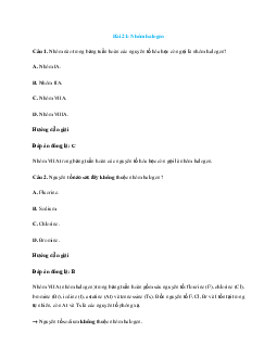 20 câu Trắc nghiệm Nhóm halogen (Kết nối tri thức 2024) có đáp án – Hóa học lớp 10