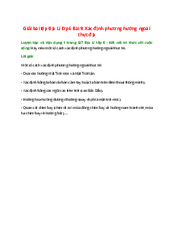 Hãy nêu một số cách xác định phương hướng ngoài thực tế