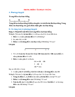 Các dạng bài tập về Trung điểm của đoạn thẳng có lời giải