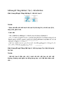 Viết trang 80 Tiếng Việt lớp 2 Tập 1 – Kết nối tri thức