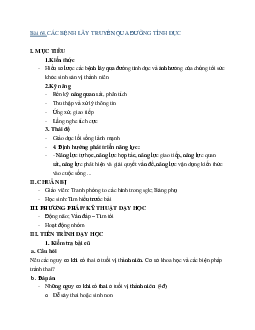 Giáo án Sinh học 8 Bài 64: Các bệnh lây truyền qua đường sinh dục mới nhất - CV5512