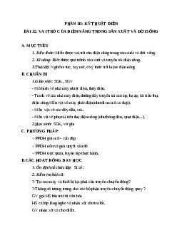Giáo án Công Nghệ 8 Bài 32: Vai trò của điện năng trong sản xuất và đời sống mới nhất