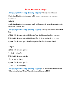 Vở bài tập Toán lớp 5 Tập 1 trang 105, 106 Bài 86: Diện tích hình tam giác