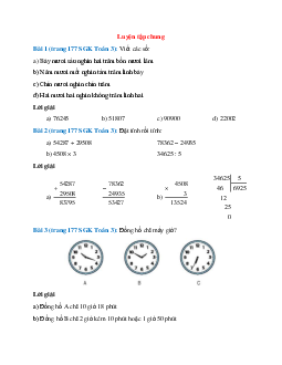 Toán lớp 3 trang 177 Luyện tập chung