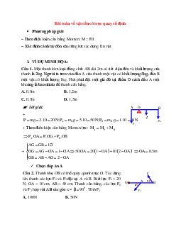 Phương pháp giải và bài tập về Bài toán về vật rắn có trục quay cố định