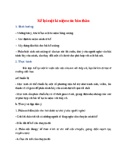 Soạn bài Kể lại một kỉ niệm của bản thân – ngắn nhất Cánh diều