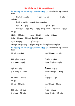 Vở bài tập Toán lớp 4 Tập 2 trang 101 Bài 165: Ôn tập về đại lượng (tiếp theo)