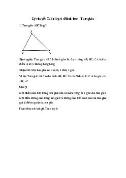 Lý thuyết Toán lớp 6: Tam giác