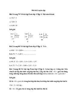 Vở bài tập Toán lớp 5 Tập 1 trang 79, 80 Bài 64: Luyện tập