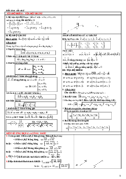 Lý thuyết và bài tập ôn tập chương phương pháp tọa độ trong không gian