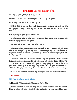 Soạn bài Trái Đất: Cái nôi của sự sống – hay nhất Kết nối tri thức