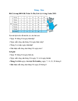 Xem tờ lịch tháng 8 năm 2005: Ngày 19 tháng 8 là ngày thứ mấy