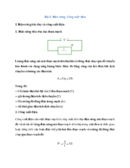 Lý thuyết Điện năng. Công suất điện (mới 2023 + 26 câu trắc nghiệm) hay, chi tiết – Vật Lí 11