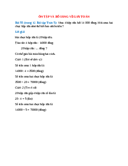 Mua 4 hộp sữa hết 14 000 đồng. Hỏi mua hai chục hộp sữa như thế hết bao nhiêu tiền
