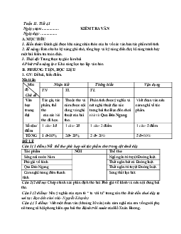 Giáo án ngữ văn lớp 7 Tuần 11 Tiết 41: Kiểm tra văn mới nhất