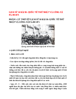 Lịch Sử 10 Bài 38 (Lý thuyết và trắc nghiệm): Quốc tế thứ nhất và công xã Pa-ri 1871