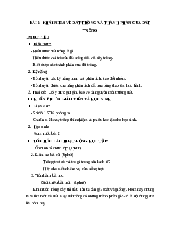 Giáo án Công Nghệ 7 Bài 2: Khái niệm về đất trồng và thành phần của đất trồng mới nhất - CV5555