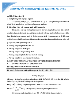Chuyên đề phương trình nghiệm nguyên