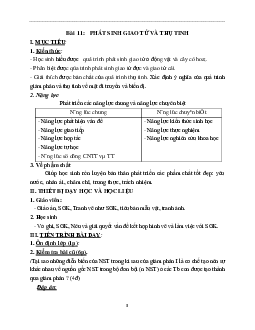 Giáo án Sinh học 9 Bài 11: Phát sinh giao tử và thụ tinh mới nhất - CV5555
