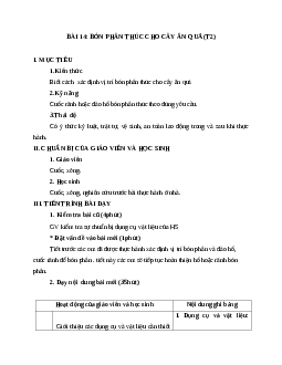 GIÁO ÁN CÔNG NGHỆ 9 BÀI 14: BÓN PHÂN THÚC CHO CÂY ĂN QUẢ (T2) MỚI NHẤT - CV5555