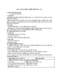 Giáo án Địa lí 12 Bài 7 Đất nước nhiều đối núi (tt) mới nhất