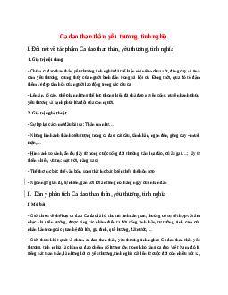 Ca dao than thân, yêu thương, tình nghĩa - nội dung, dàn ý phân tích, bố cục, tóm tắt
